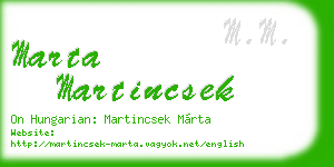 marta martincsek business card